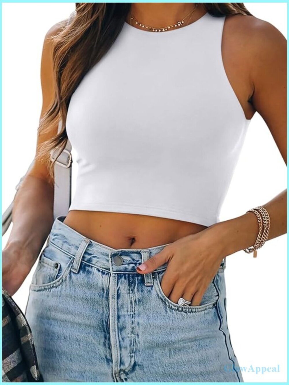 Sleeveless Racer Back Crop Tank Tops Halter Neck Tight Fit